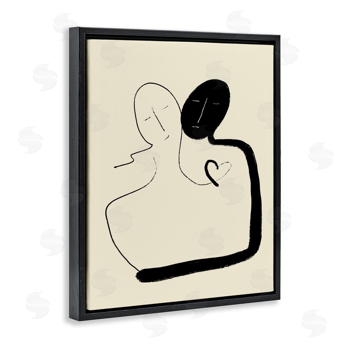 Bellassai Art Together Romantic Couple Black Floating Frame Canvas Wall Art Print