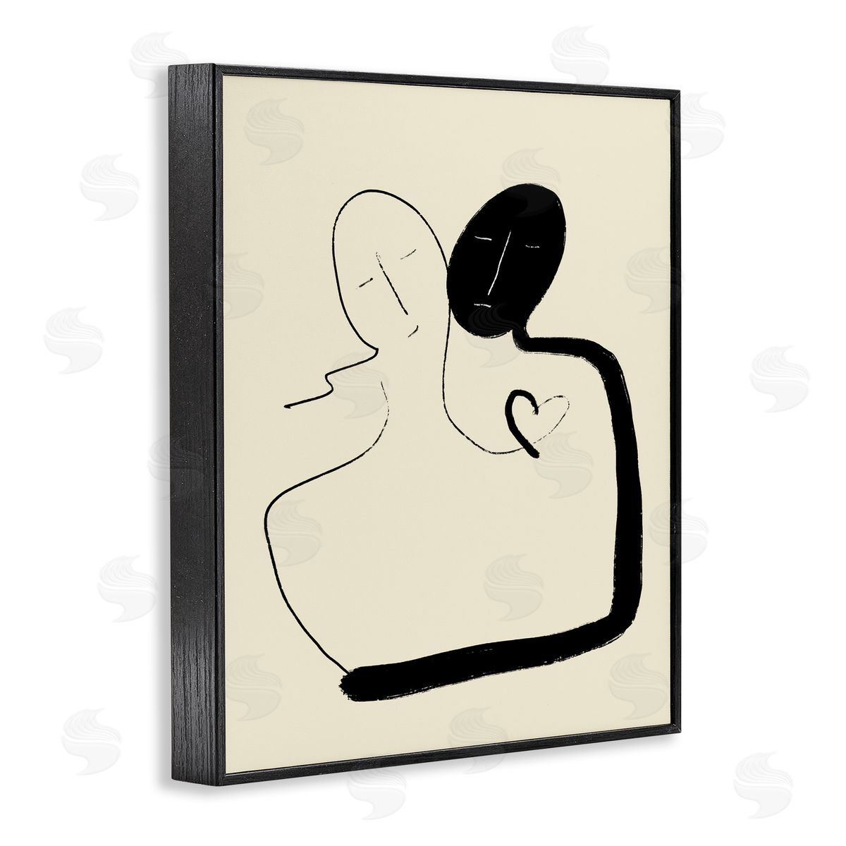 Bellassai Art Together Romantic Couple Black Frame Giclee Wall Art Print