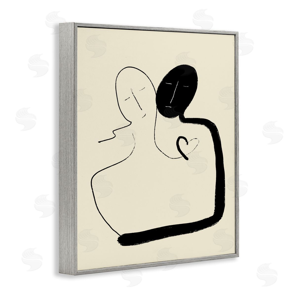 Bellassai Art Together Romantic Couple Gray Frame Giclee Wall Art Print