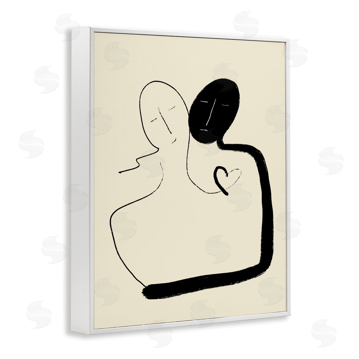 Bellassai Art Together Romantic Couple White Frame Giclee Wall Art Print