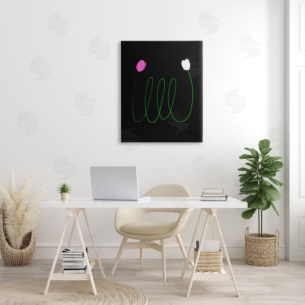Bellassai Art Two Tulips Abstract Linework Canvas on Wall