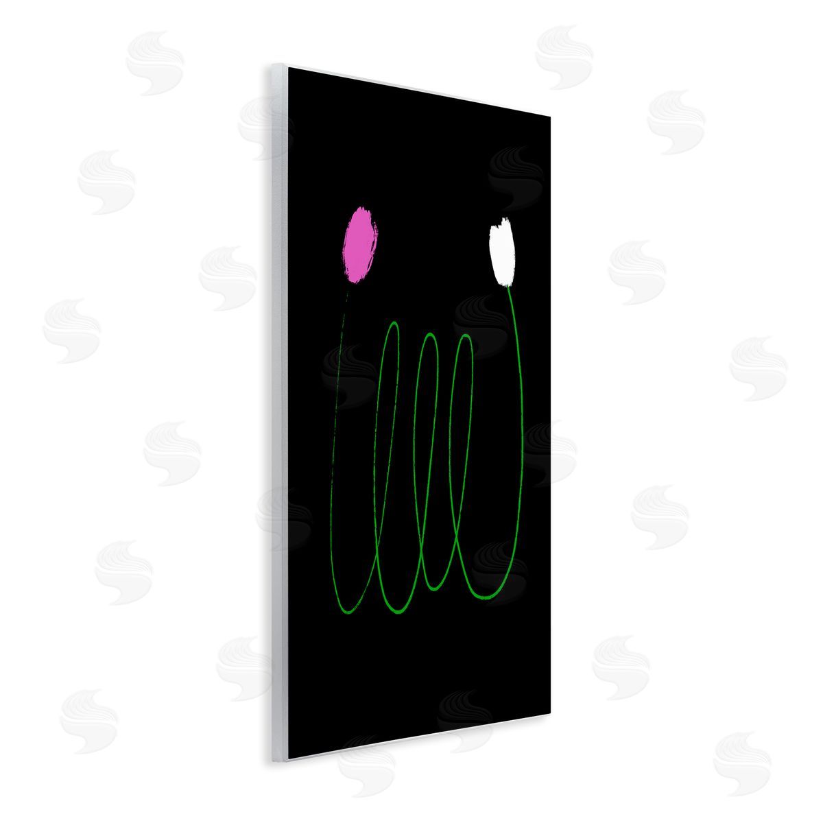 Bellassai Art Two Tulips Abstract Linework Wall Plaque Wall Art Print