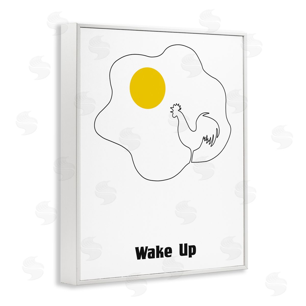 Bellassai Art Wake Up Fried Egg White Frame Giclee Wall Art Print