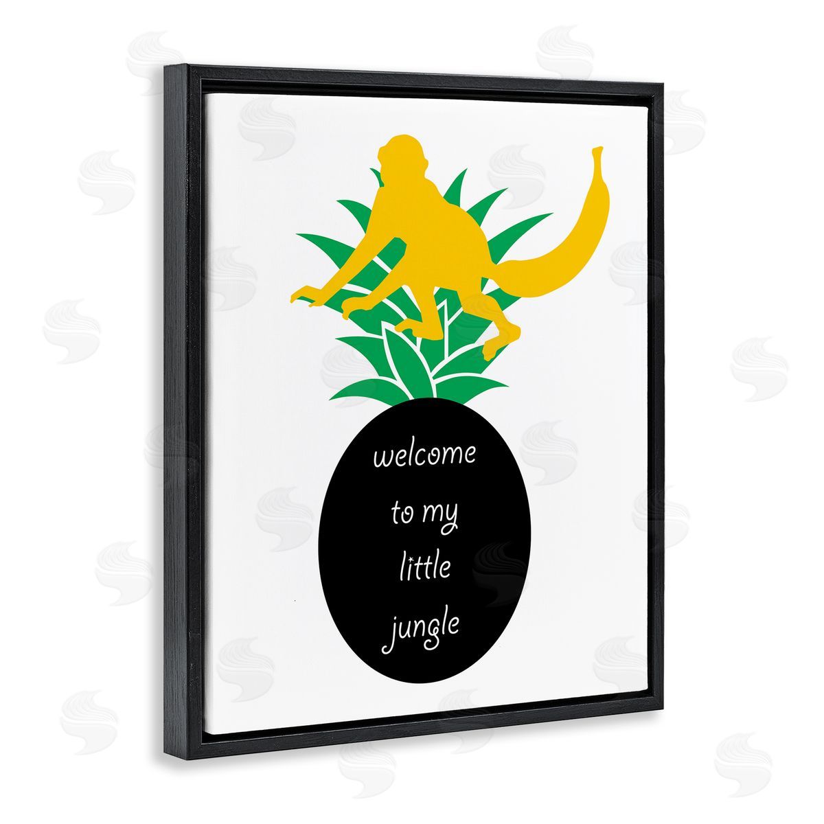 Bellassai Art Welcome To My Little Jungle Black Floating Frame Canvas Wall Art Print