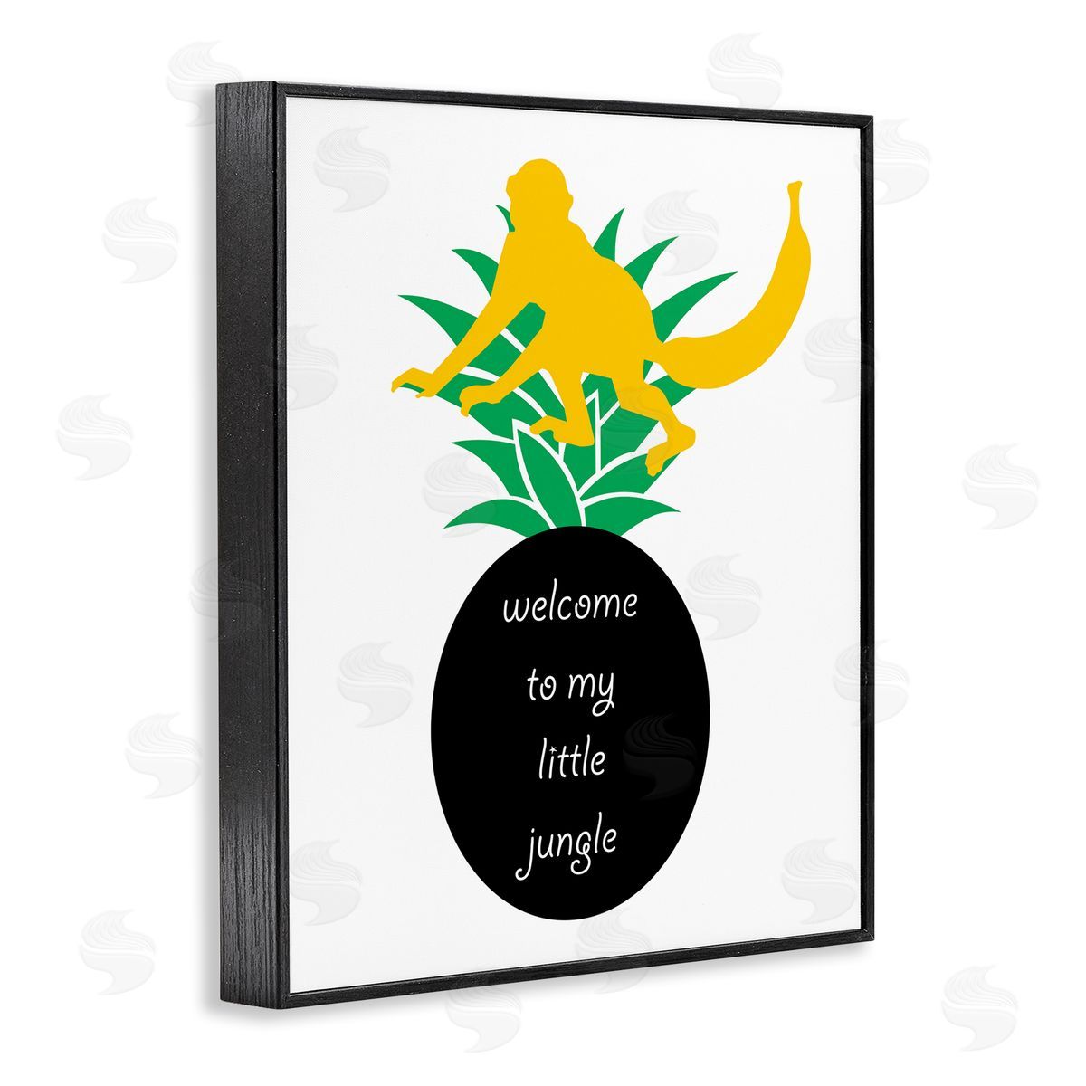 Bellassai Art Welcome To My Little Jungle Black Frame Giclee Wall Art Print