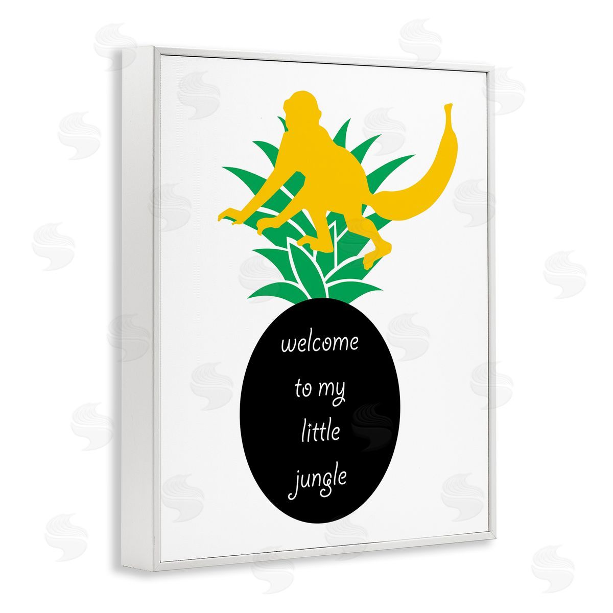 Bellassai Art Welcome To My Little Jungle White Frame Giclee Wall Art Print