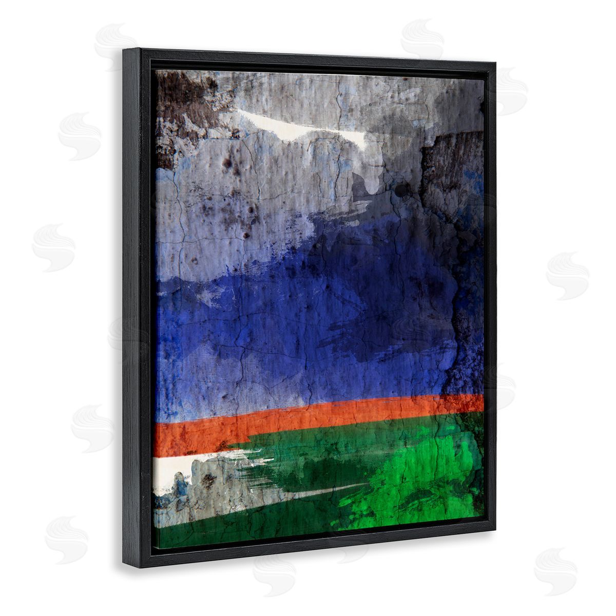 Bellassai Art Abstract Landscape Dark Storm Black Floating Frame Canvas Wall Art Print