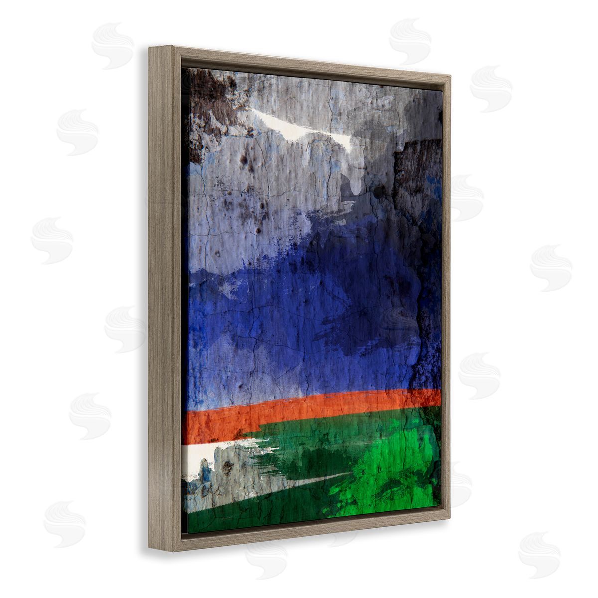 Bellassai Art Abstract Landscape Dark Storm Brown Floating Frame Canvas Wall Art Print