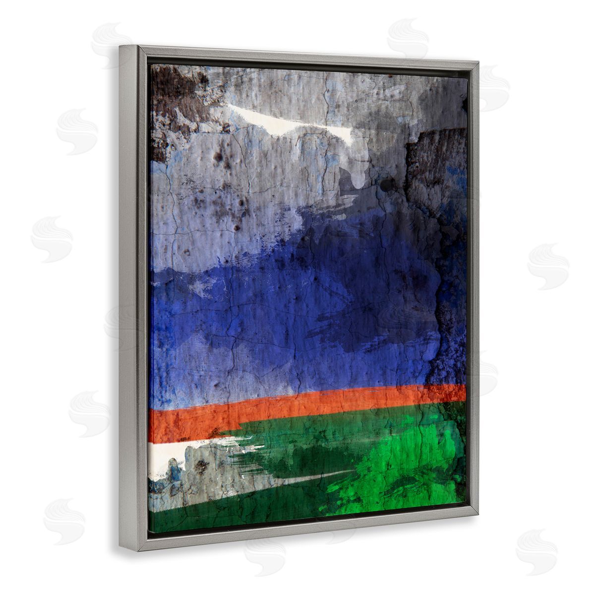 Bellassai Art Abstract Landscape Dark Storm Gray Floating Frame Canvas Wall Art Print