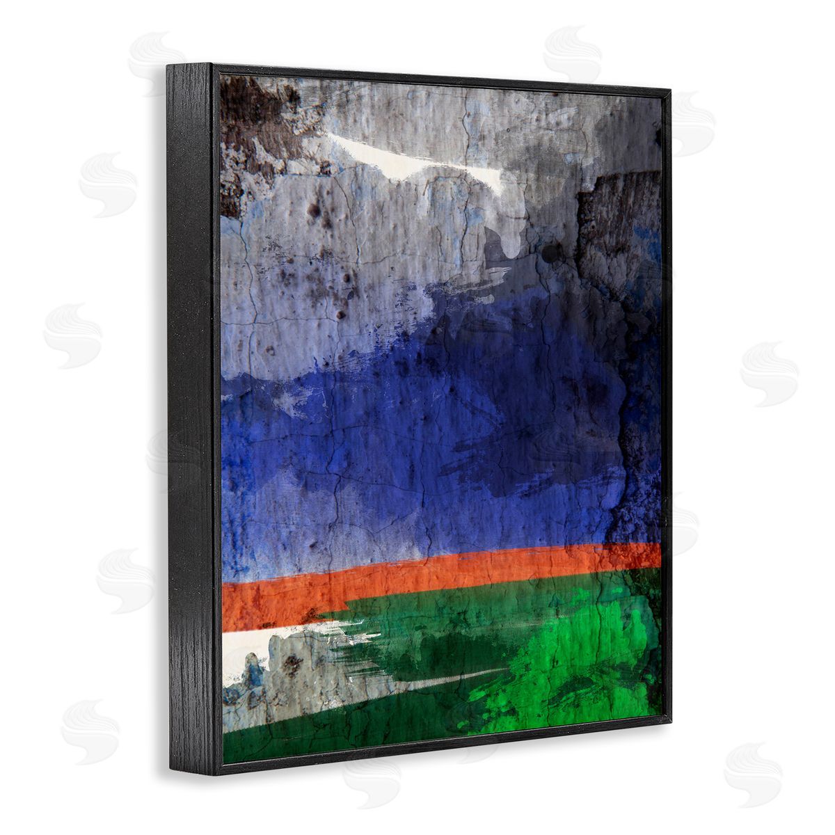 Bellassai Art Abstract Landscape Dark Storm Black Frame Giclee Wall Art Print