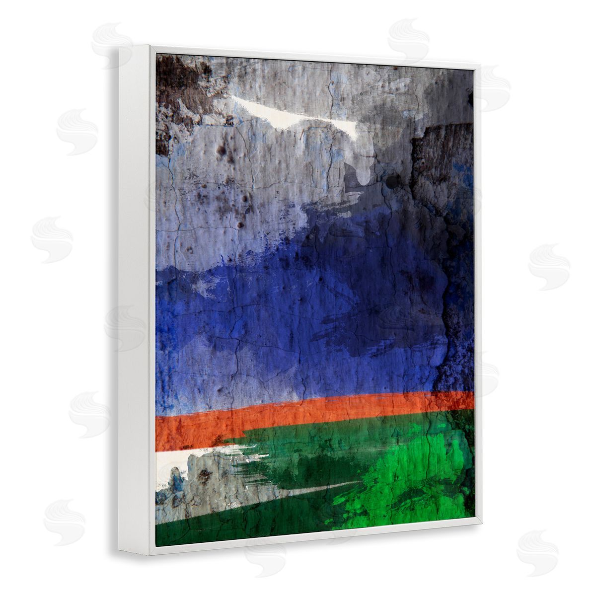 Bellassai Art Abstract Landscape Dark Storm White Frame Giclee Wall Art Print