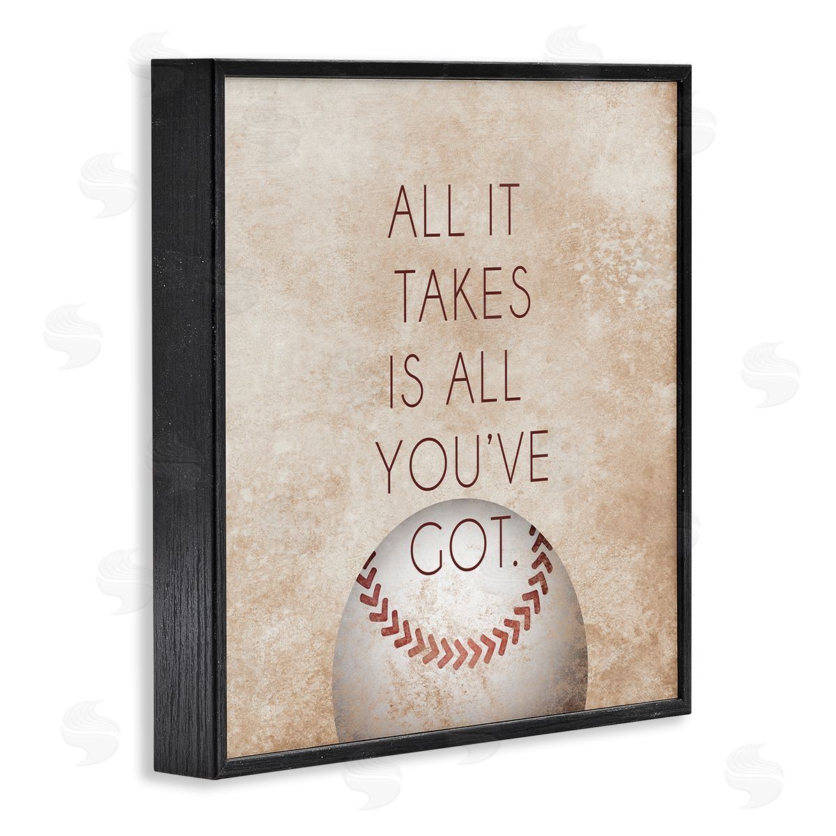 SD Graphics Studio Takes All You've Got Phrase Sports Baseball Brown Black Framed Glicee Wall Art Print