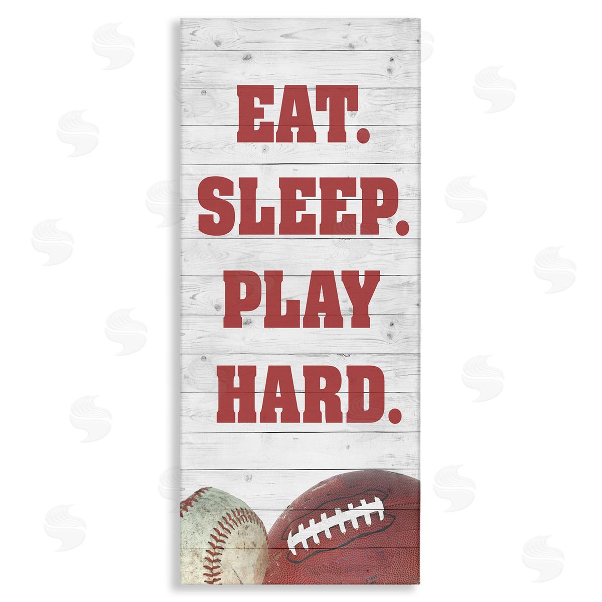 Eat Sleep Play Hard Sports Canvas Wall Art, Home Decor by Andi Metz