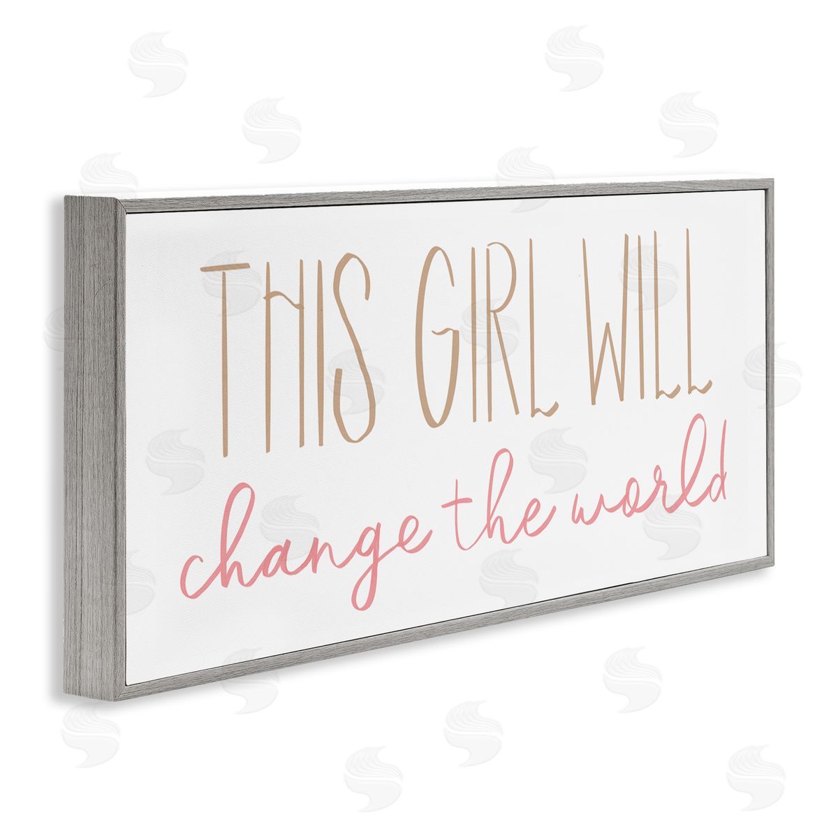 Girl Power Motivational Phrase Grey Frame Print Wall Art, Home Decor by Sd Graphics Studio