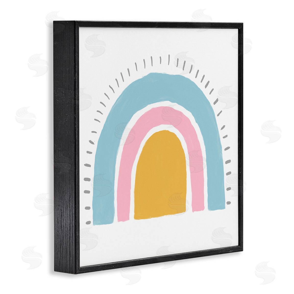 Kali Wilson Sunrise Rainbow Shape Blue Pink Yellow Sky Black Framed Glicee Wall Art Print