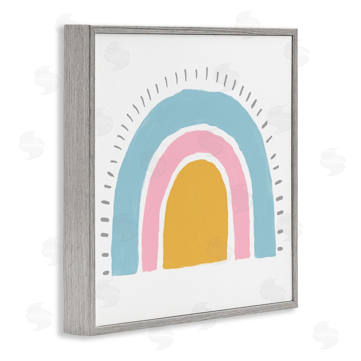 Kali Wilson Sunrise Rainbow Shape Blue Pink Yellow Sky Gray Framed Glicee Wall Art Print