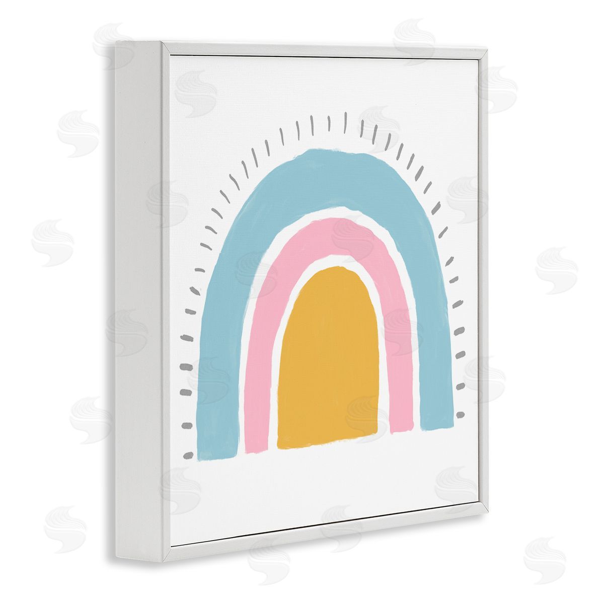 Kali Wilson Sunrise Rainbow Shape Blue Pink Yellow Sky White Framed Glicee Wall Art Print