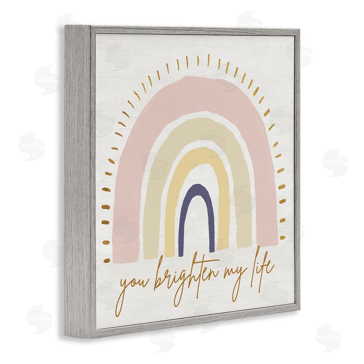 Kali Wilson You Brighten My Life Phrase Soft Neutral Rainbow Gray Framed Glicee Wall Art Print