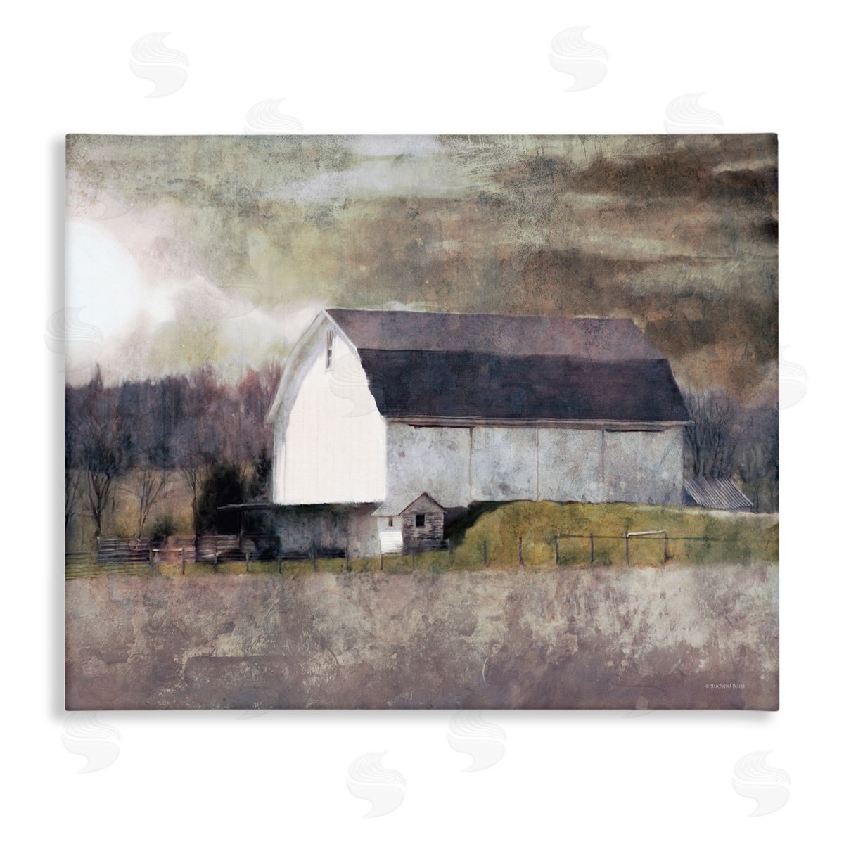 Stormy Sky Country Farm Barn Canvas Wall Art, Home Decor by Bluebird Barn