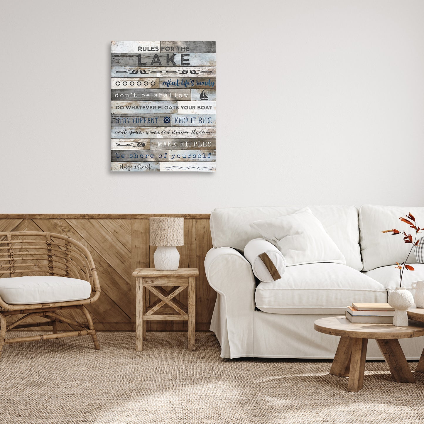 Advice From the Lake List Canvas Wall Art in Room, Home Decor by Natalie Carpentieri