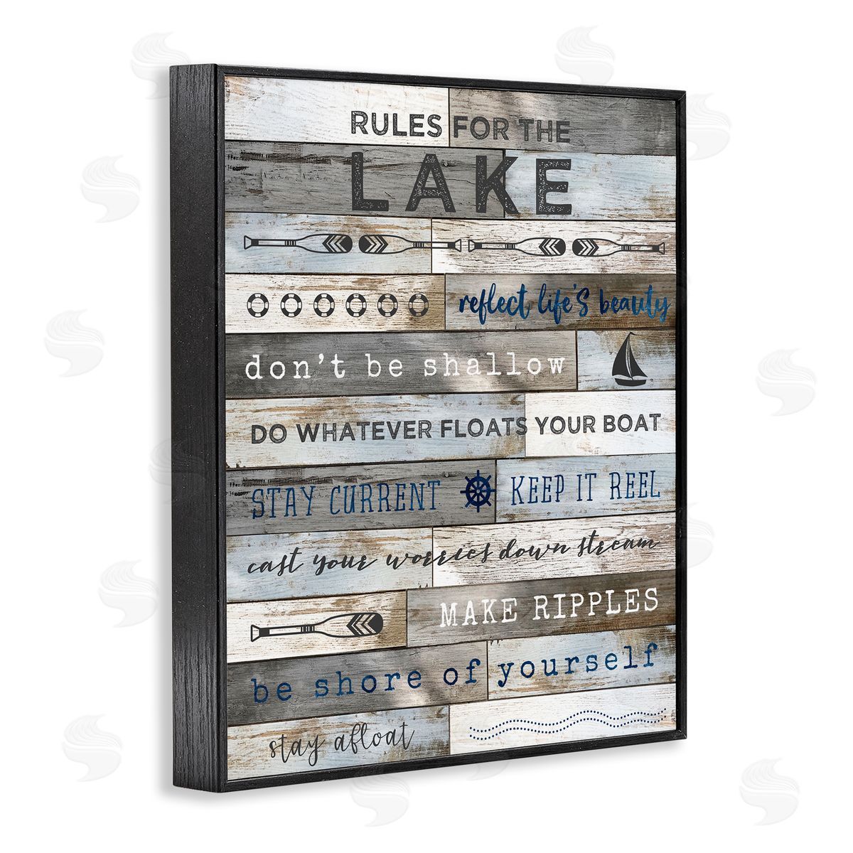 Advice From the Lake List Black Frame Print Wall Art, Home Decor by Natalie Carpentieri