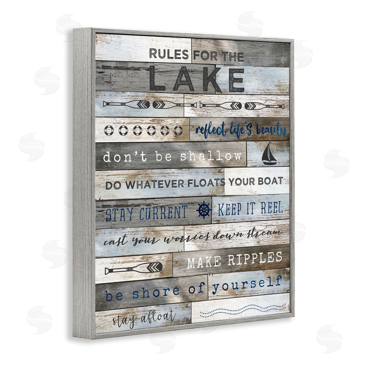 Advice From the Lake List Grey Frame Print Wall Art, Home Decor by Natalie Carpentieri