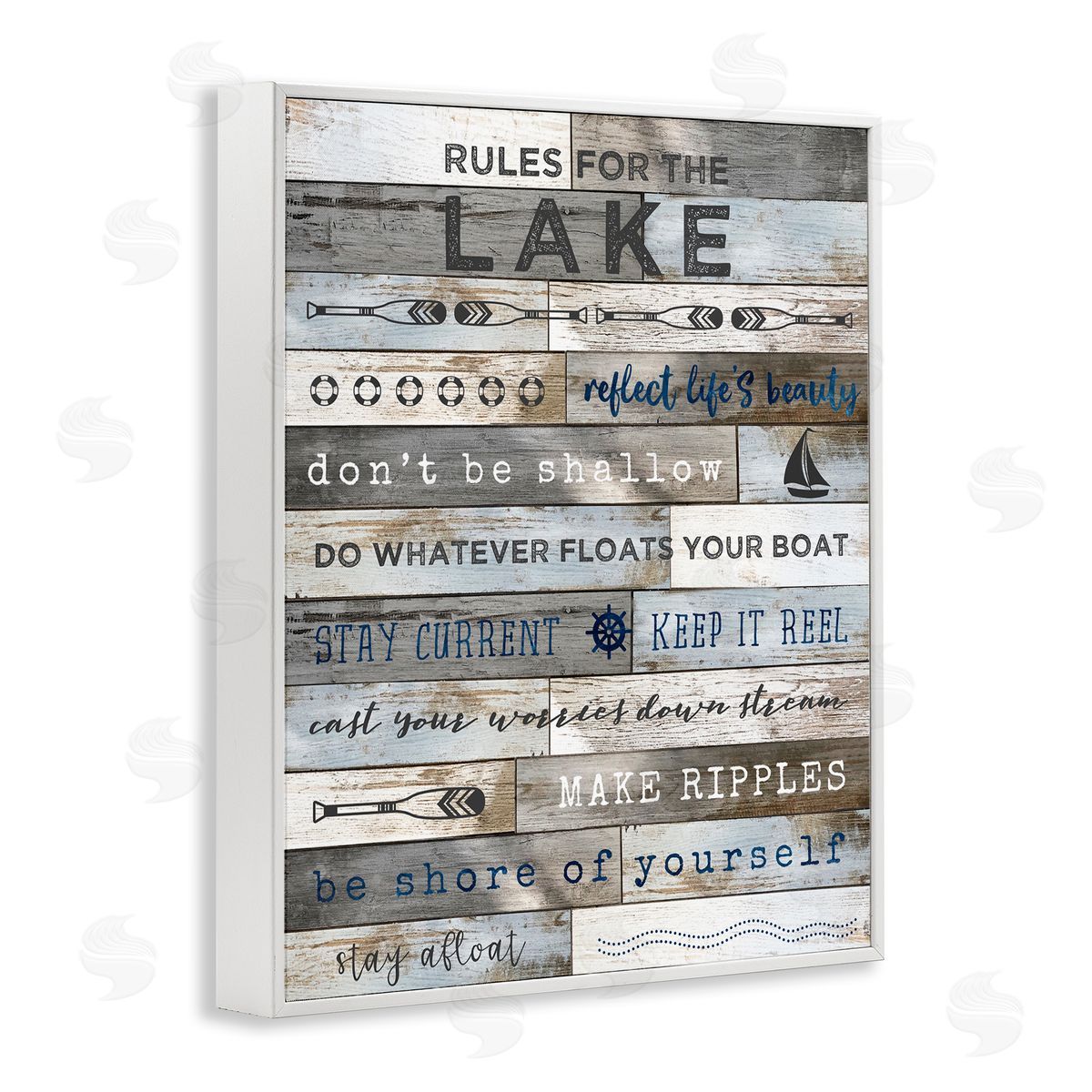 Advice From the Lake List White Frame Print Wall Art, Home Decor by Natalie Carpentieri