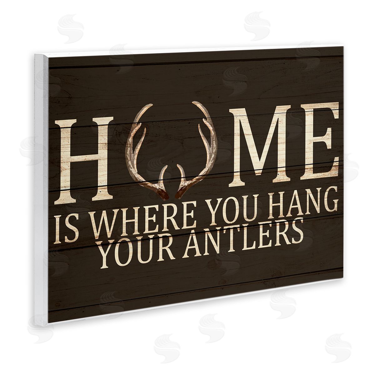 Hang Your Antlers Rustic Hunting Phrase Wood Plaque Wall Art, Home Decor by Kim Allen
