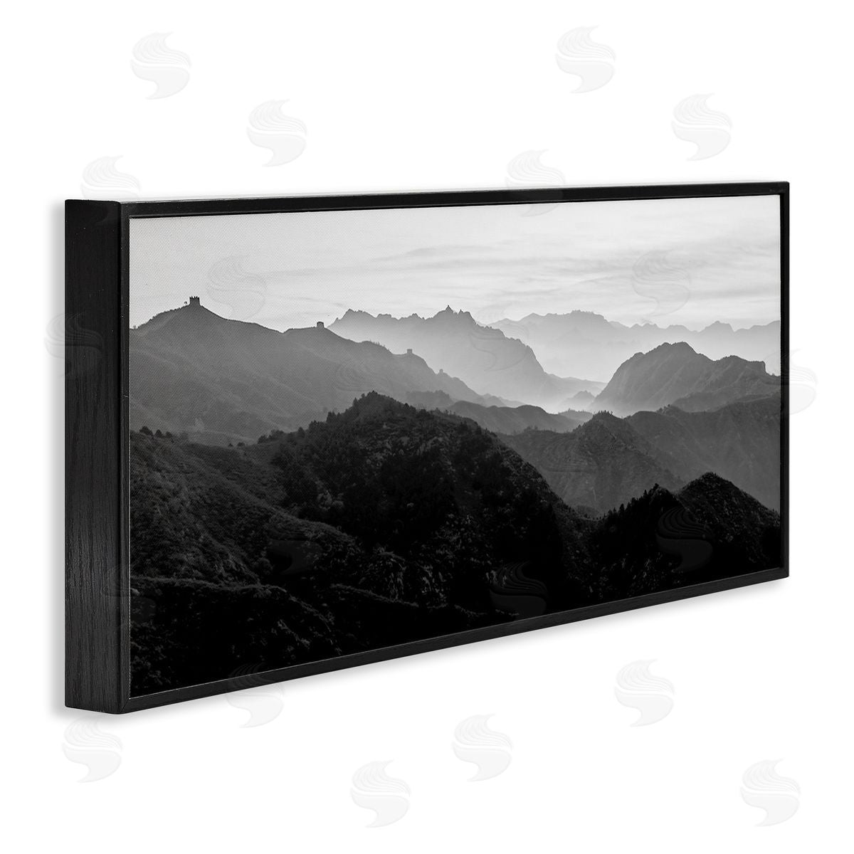 Misty Sky Open Mountain Landscape Black Frame Print Wall Art, Home Decor by Danita Delimont