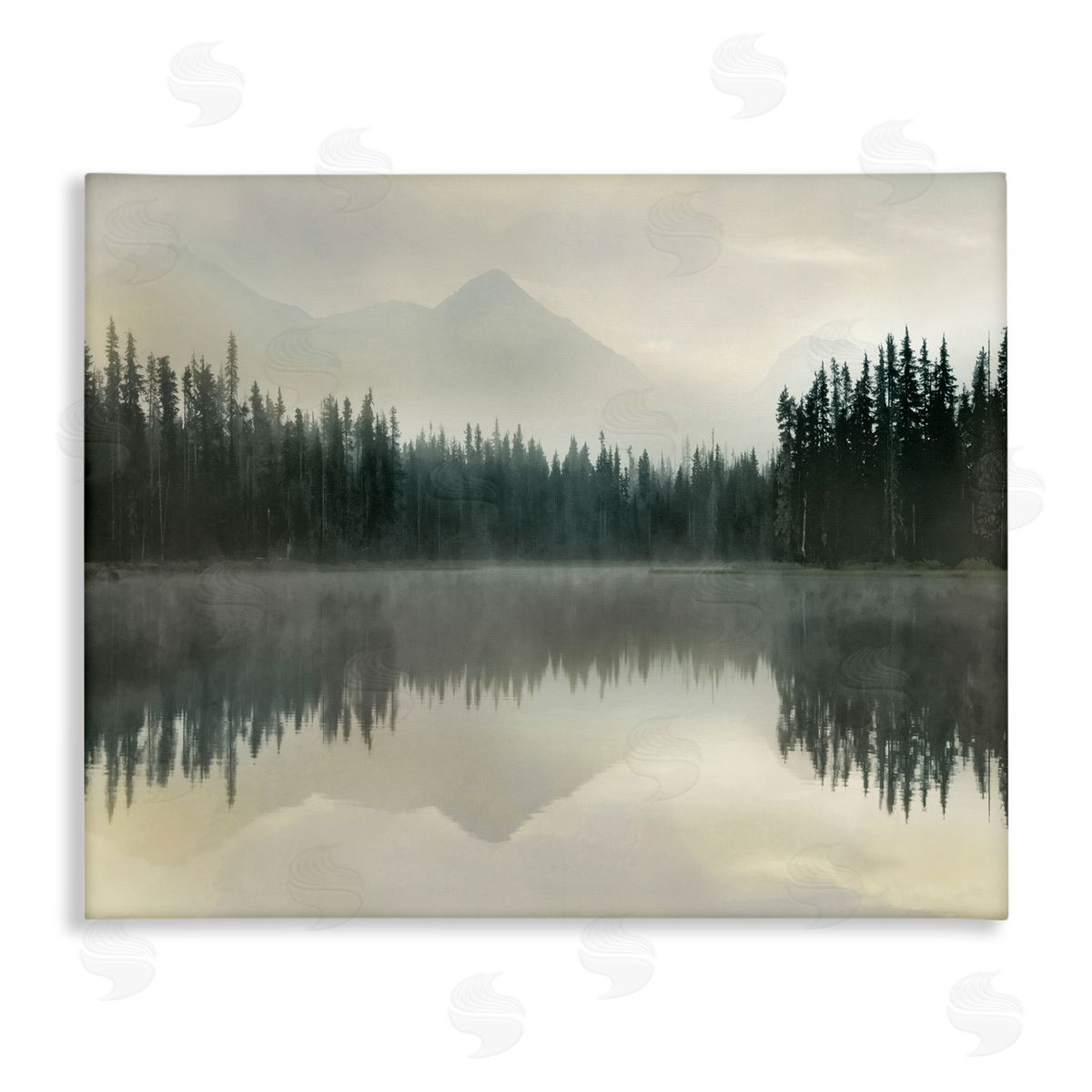 Foggy Lake Forest Landscape Reflection Canvas Wall Art, Home Decor by Danita Delimont