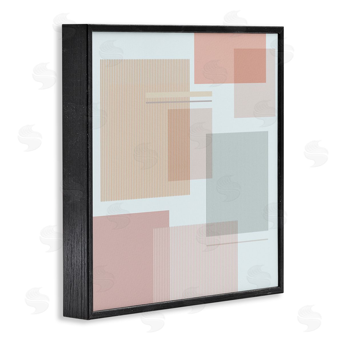 Melissa Wang Abstract Patterned Squares Industrial Geometric Shapes Pink Grey Black Framed Glicee Wall Art Print