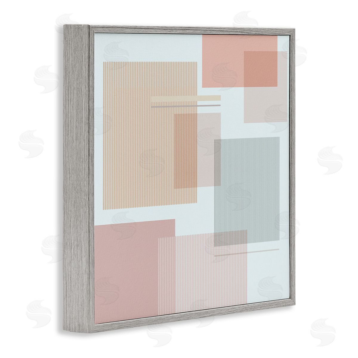 Melissa Wang Abstract Patterned Squares Industrial Geometric Shapes Pink Grey Gray Framed Glicee Wall Art Print