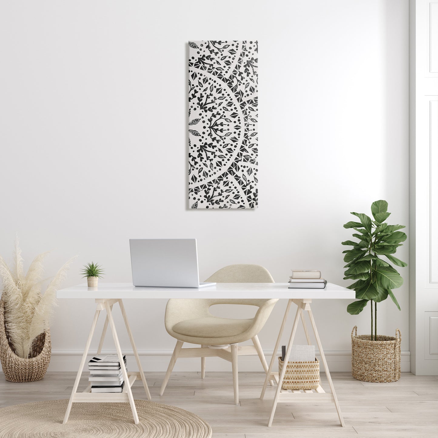 Boho Fractal Pattern Study Canvas Wall Art in Room, Home Decor by Stupell Studio
