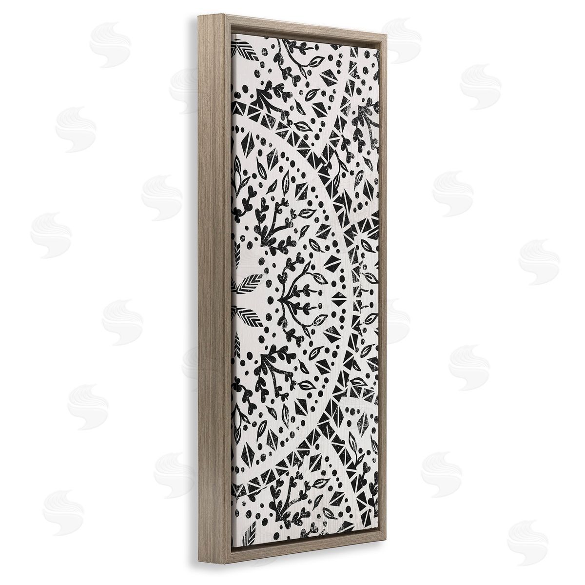 Boho Fractal Pattern Study Brown Floating Frame Canvas Wall Art, Home Decor by Stupell Studio