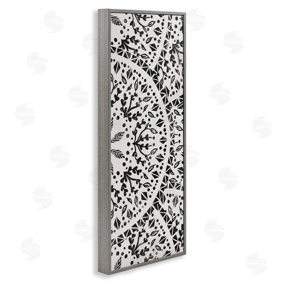 Boho Fractal Pattern Study Grey Frame Print Wall Art, Home Decor by Stupell Studio