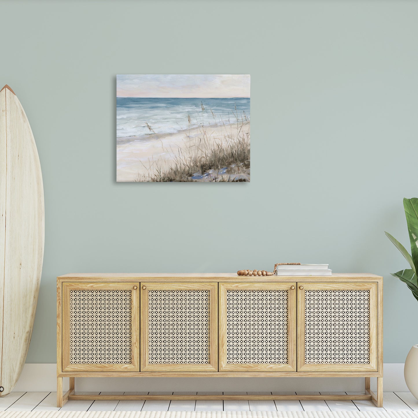 Traditional Beach Coast Line Canvas Wall Art in Room, Home Decor by Julie DeRice