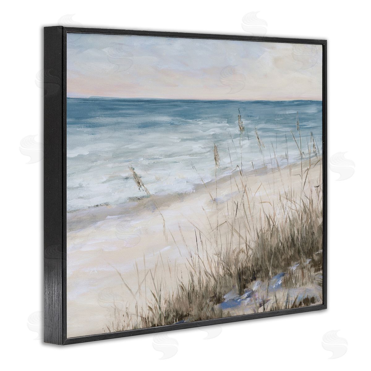 Traditional Beach Coast Line Black Frame Print Wall Art, Home Decor by Julie DeRice