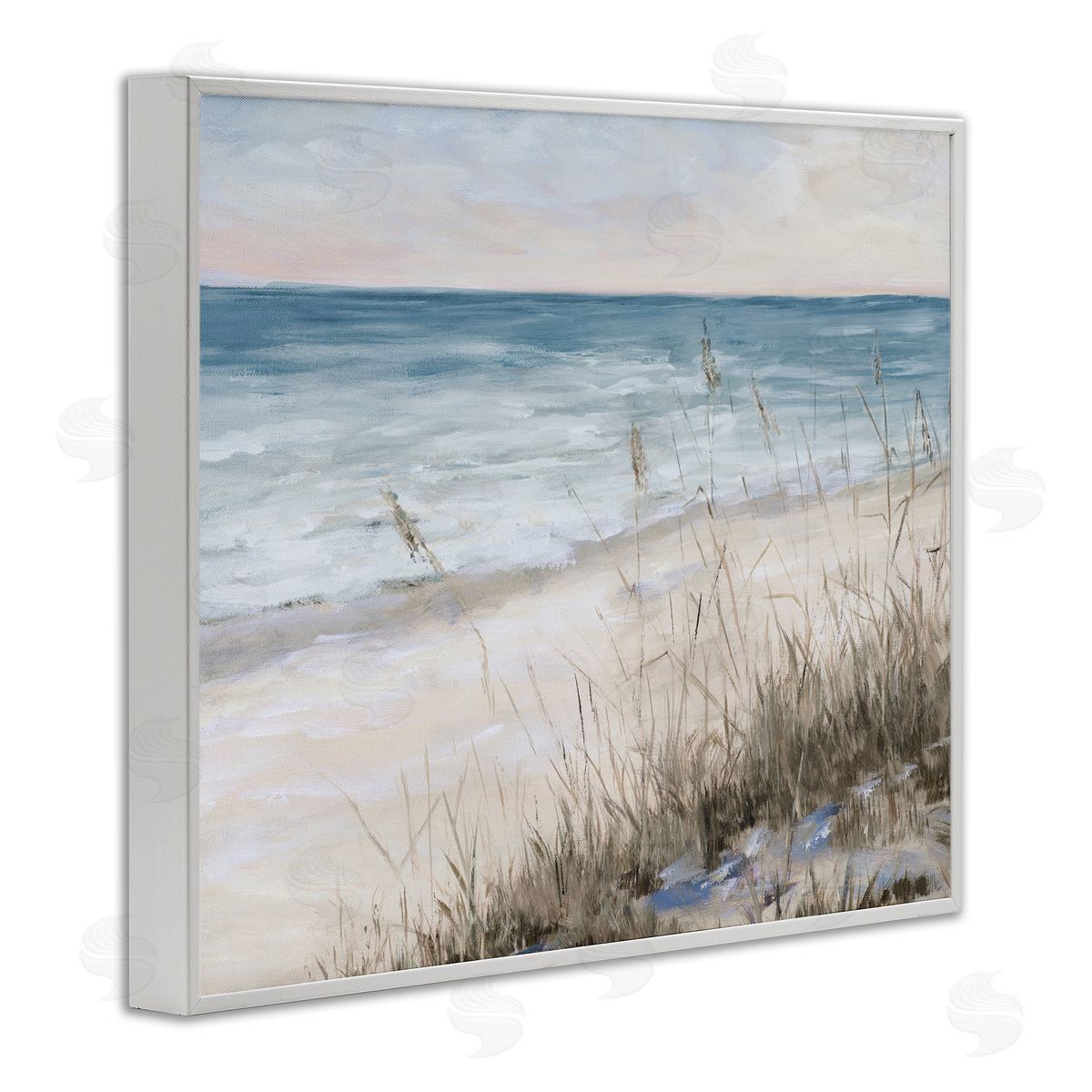 Traditional Beach Coast Line White Frame Print Wall Art, Home Decor by Julie DeRice