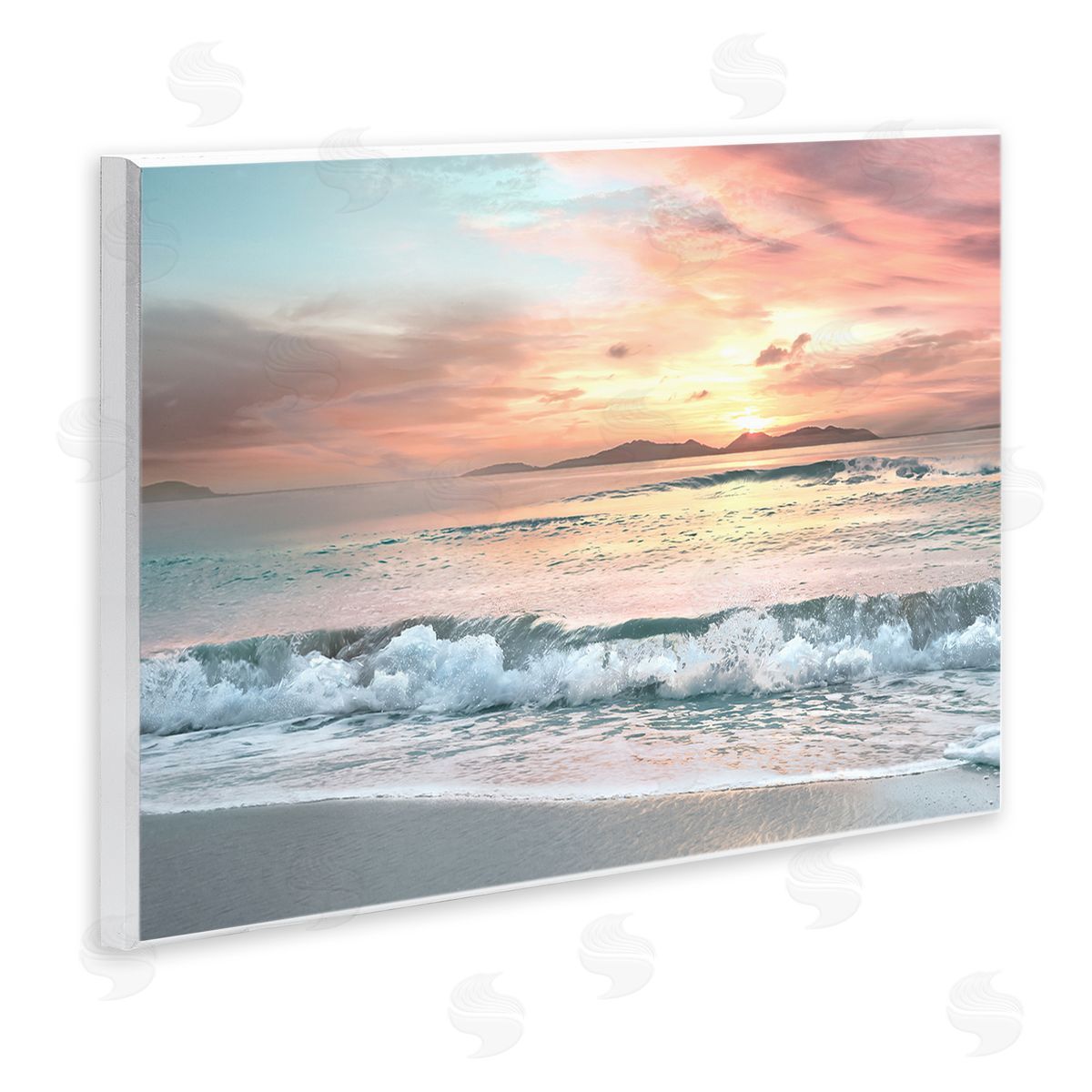 Morning Sunrise Beach Landscape Wood Plaque Wall Art, Home Decor by Mike Calascibetta