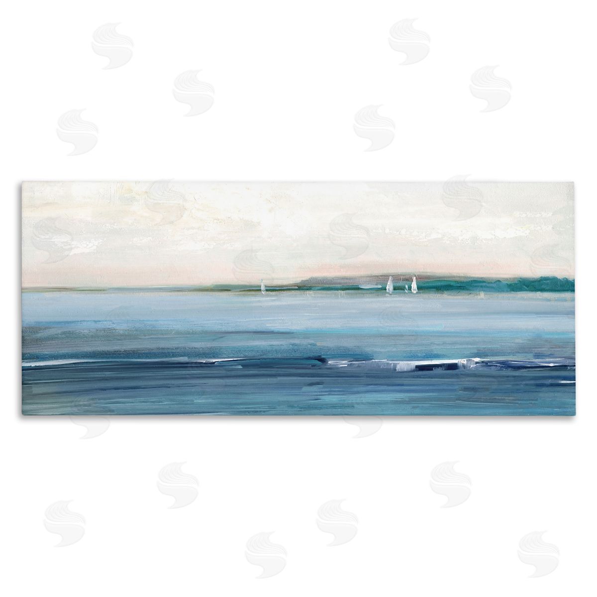 Morning Sky Abstract Ocean Canvas Wall Art, Home Decor by Sally Swatland