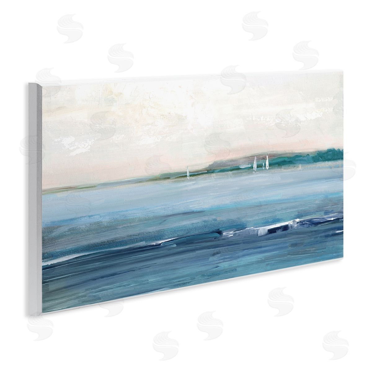 Morning Sky Abstract Ocean Wood Plaque Wall Art, Home Decor by Sally Swatland