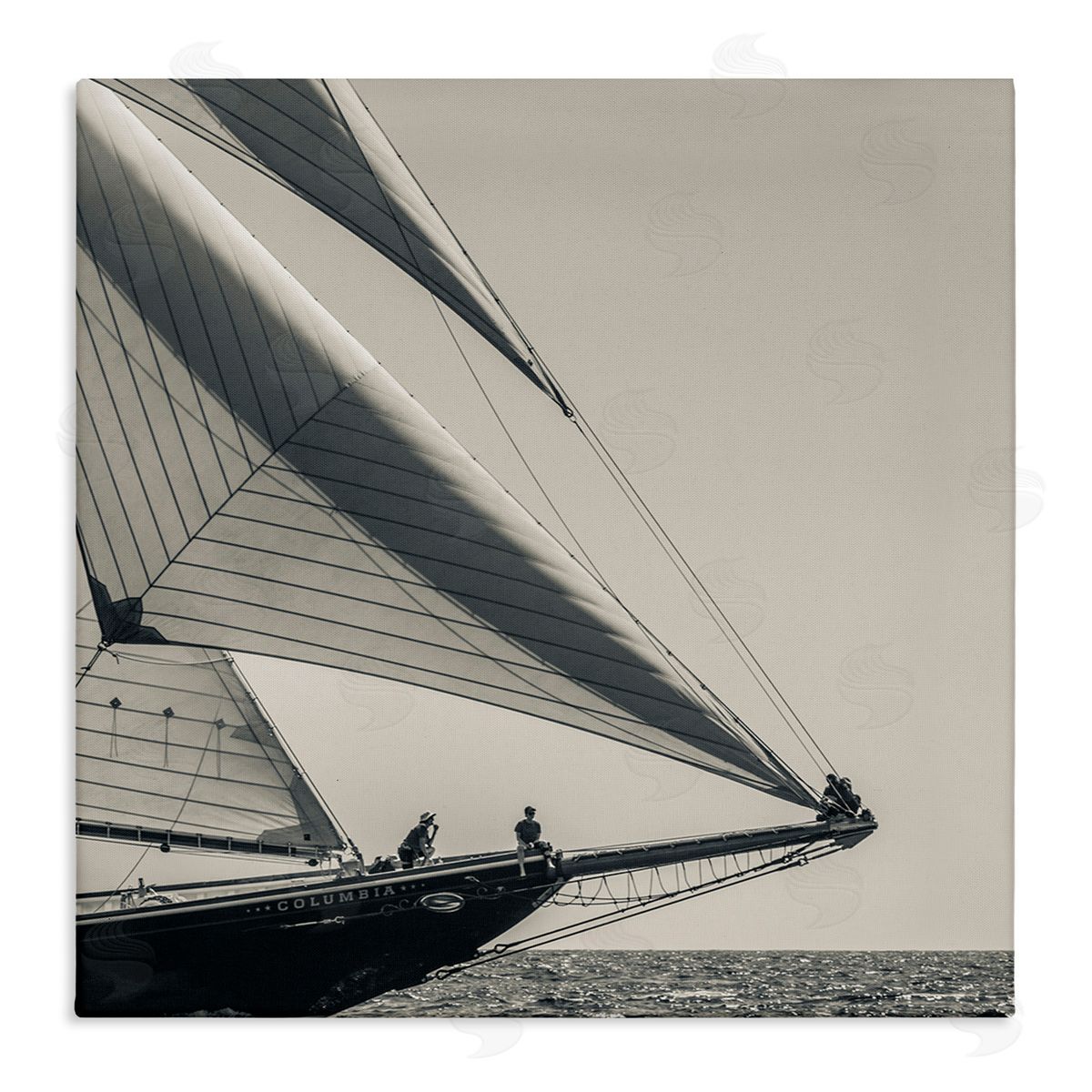 Danita Delimont Vintage Ocean Ship Photography People Resting on Bow Stretched Canvas Wall Art Print