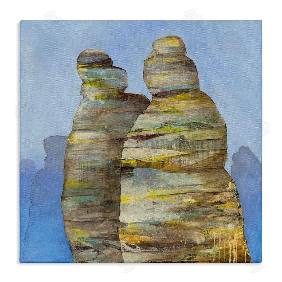 Ruth Fromstein Abstract Rock Formations Distressed Patterns Nautical Cliffs Stretched Canvas Wall Art Print