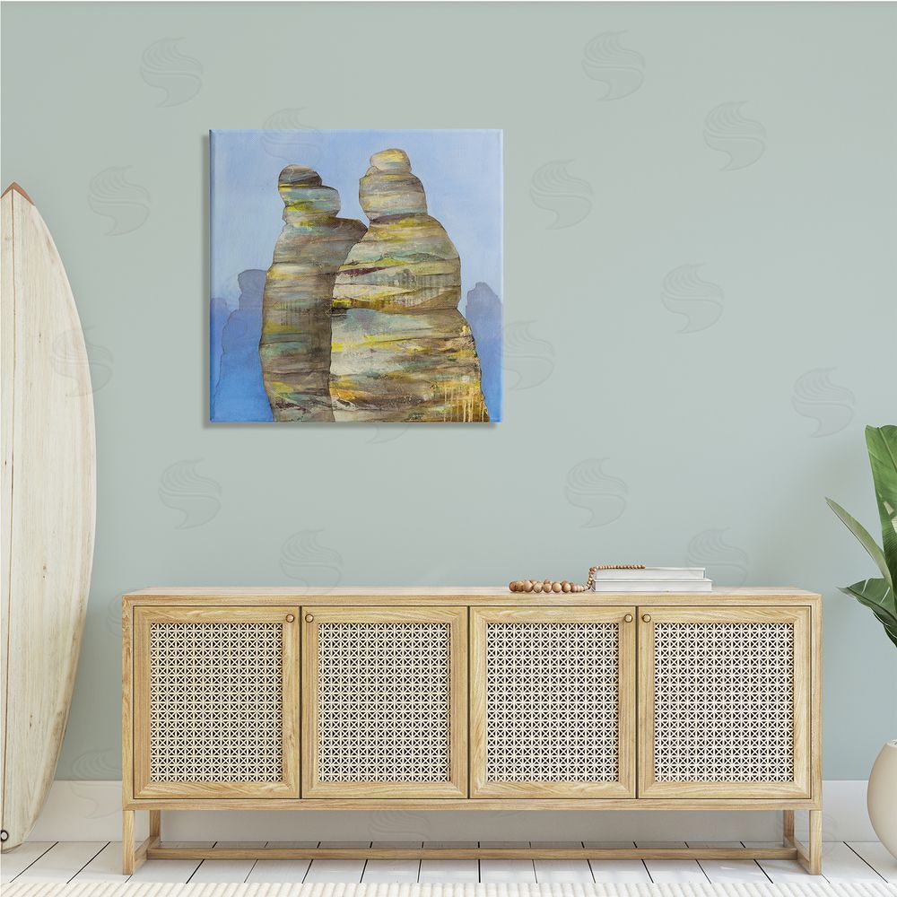 Ruth Fromstein Abstract Rock Formations Distressed Patterns Nautical Cliffs Canvas Wall Art in Room