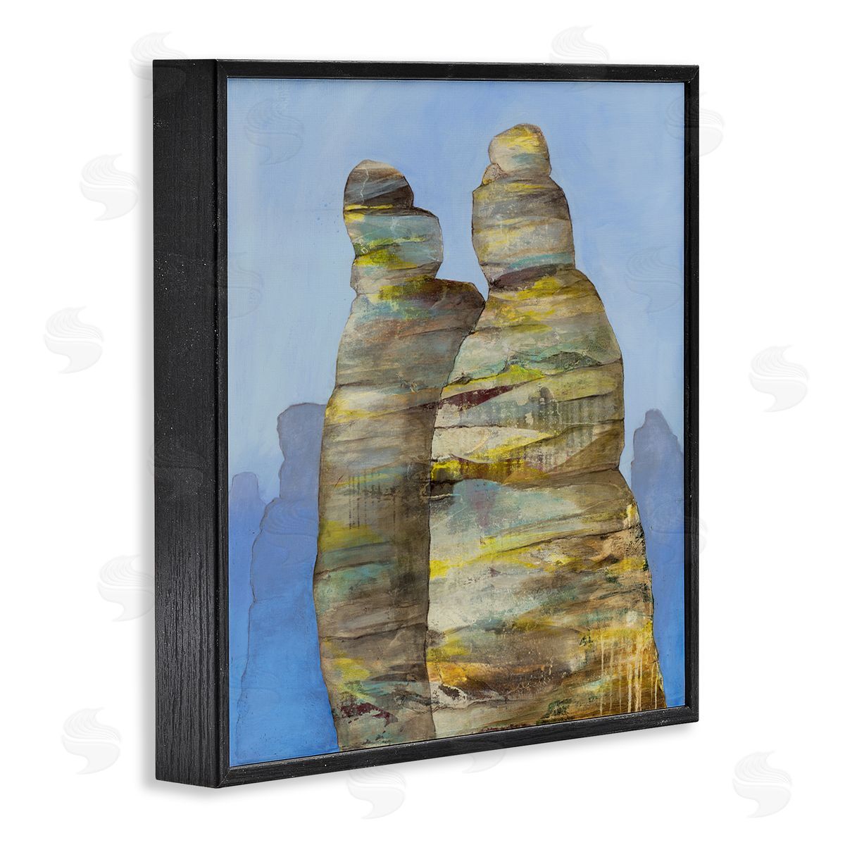 Ruth Fromstein Abstract Rock Formations Distressed Patterns Nautical Cliffs Black Framed Glicee Wall Art Print