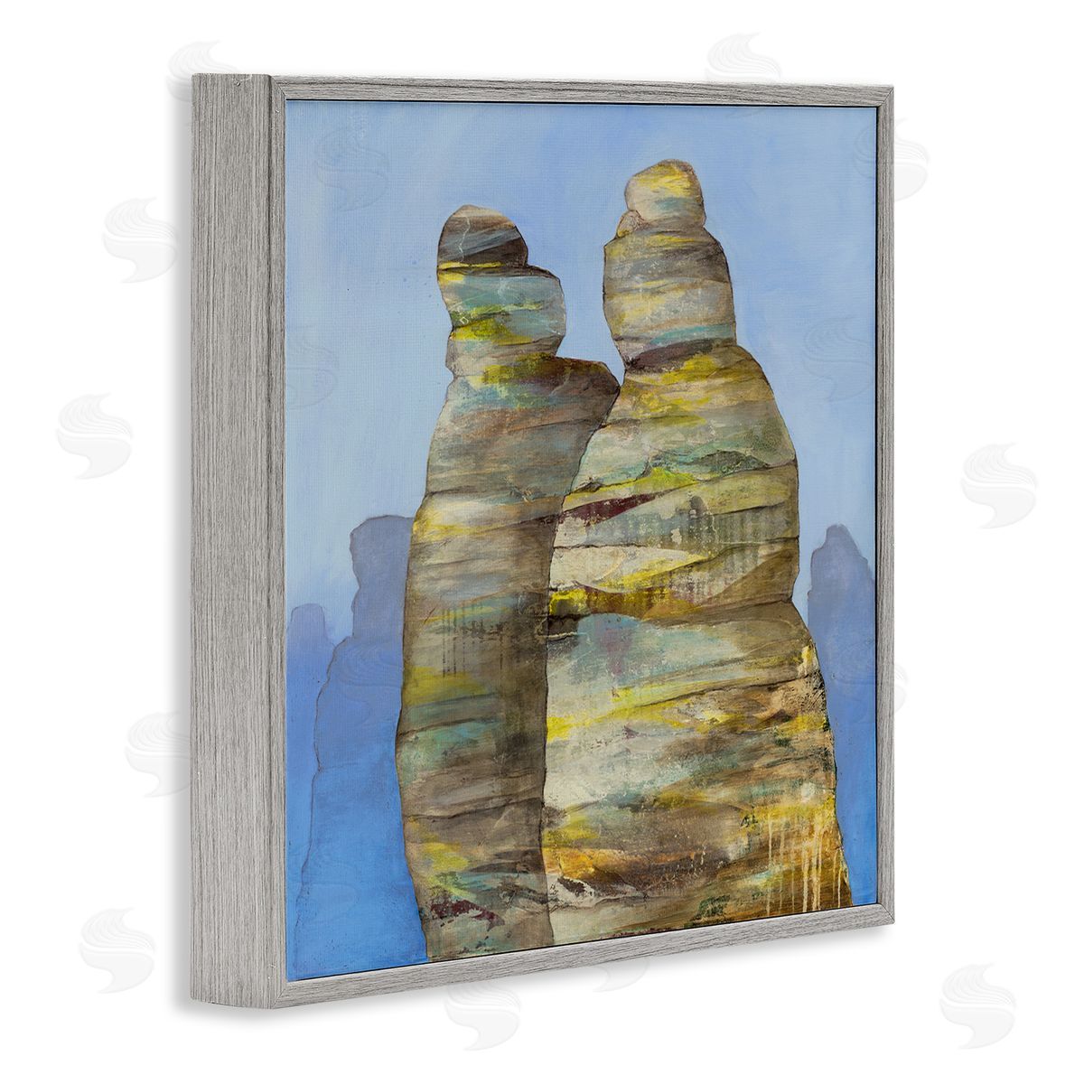 Ruth Fromstein Abstract Rock Formations Distressed Patterns Nautical Cliffs Gray Framed Glicee Wall Art Print