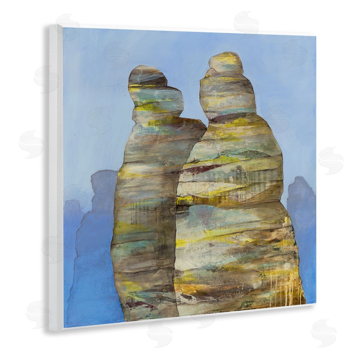 Ruth Fromstein Abstract Rock Formations Distressed Patterns Nautical Cliffs Wooden Wall Plaque Art Print