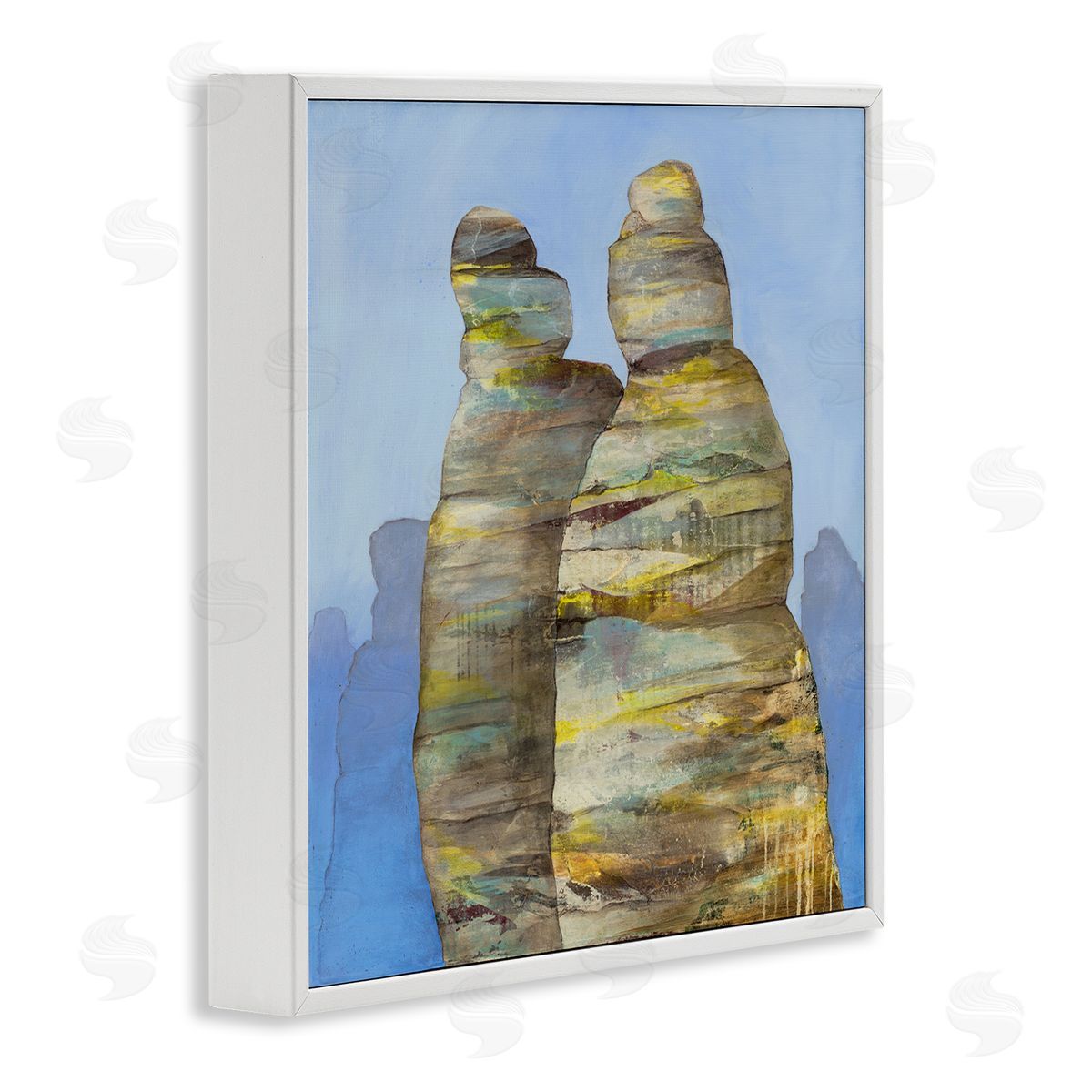 Ruth Fromstein Abstract Rock Formations Distressed Patterns Nautical Cliffs White Framed Glicee Wall Art Print