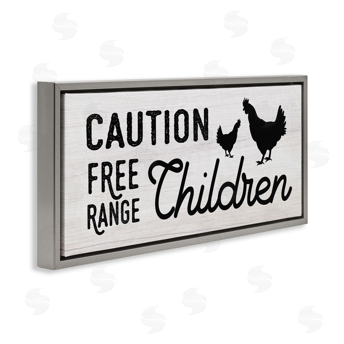 Caution Free Range Children Grey Floating Frame Canvas Wall Art, Home Decor by Stupell Studio