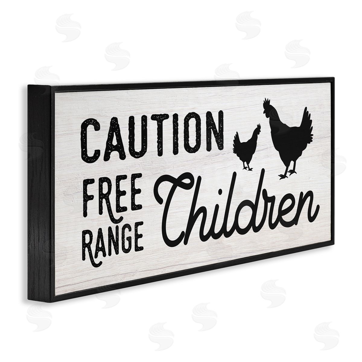 Caution Free Range Children Black Frame Print Wall Art, Home Decor by Stupell Studio
